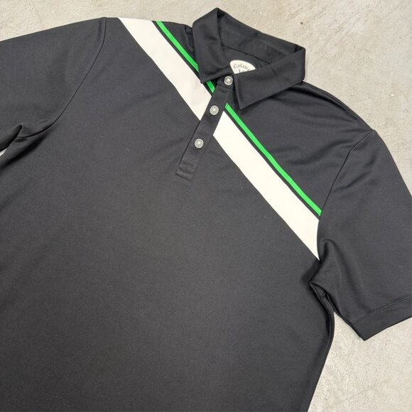 Callaway Golf Shirt Short Sleeve Polo Black Stripe Small - Picture 2 of 7